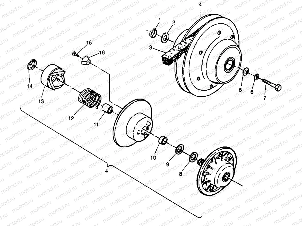 DRIVEN CLUTCH Sportsman 4x4 W968040 (4935943594C002) | DRIVEN CLUTCH Sportsman 4x4 W968040 (4935943594C002)