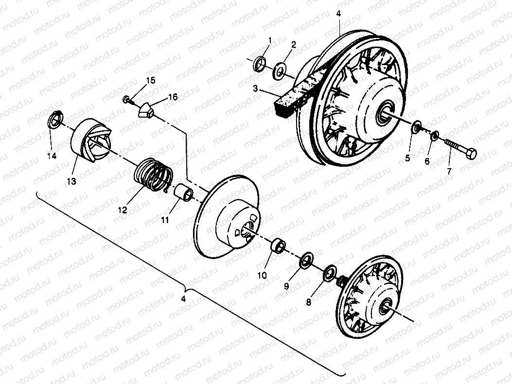 DRIVEN CLUTCH SPORTSMAN 500 W969244 (4936093609C003) | DRIVEN CLUTCH SPORTSMAN 500 W969244 (4936093609C003)