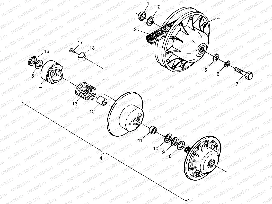 DRIVEN CLUTCH Trail Blazer W98BA25C (4945464546B011) | DRIVEN CLUTCH Trail Blazer W98BA25C (4945464546B011)