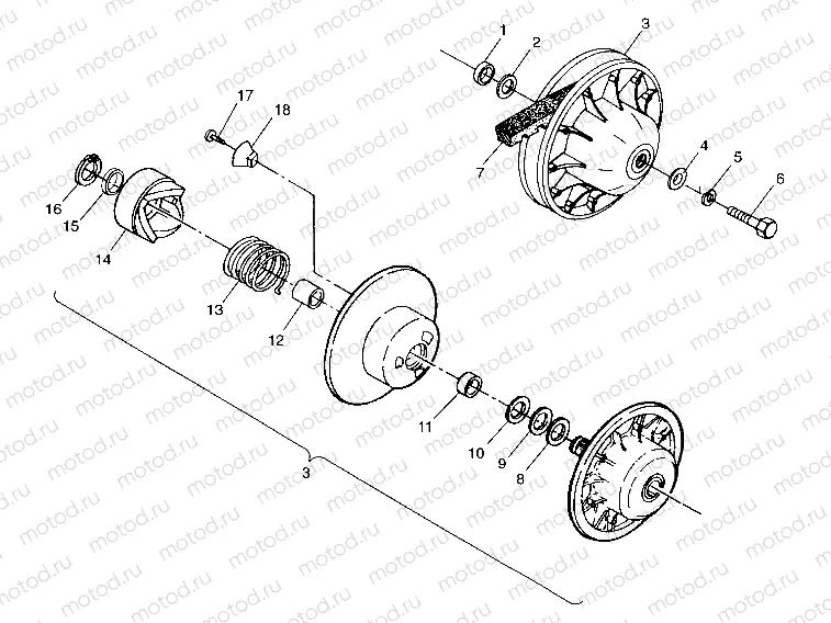 DRIVEN CLUTCH - W98CH50AB (4945714571c005) | DRIVEN CLUTCH - W98CH50AB (4945714571c005)