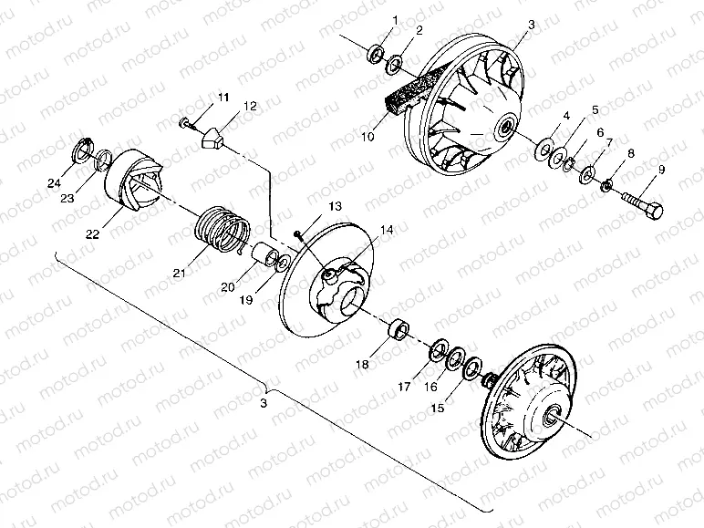 DRIVEN CLUTCH - W98CH50A(C)(D)(E)(F) (4950135013c005) | DRIVEN CLUTCH - W98CH50A(C)(D)(E)(F) (4950135013c005)
