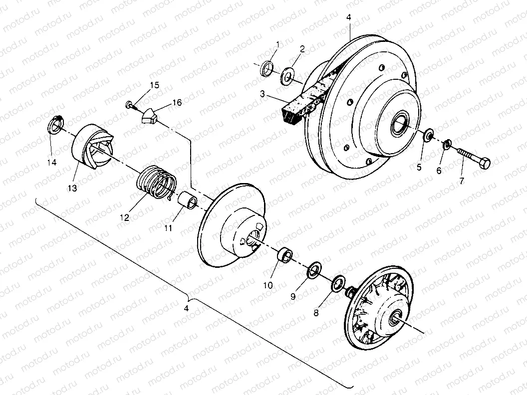 DRIVEN CLUTCH XPLORER 300 W969130 (4935903590C003) | DRIVEN CLUTCH XPLORER 300 W969130 (4935903590C003)