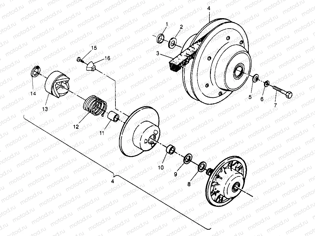 DRIVEN CLUTCH XPRESS 300 W969530 and XPRESS 400 W969540 (4935923592C006) | DRIVEN CLUTCH XPRESS 300 W969530 and XPRESS 400 W969540 (4935923592C006)