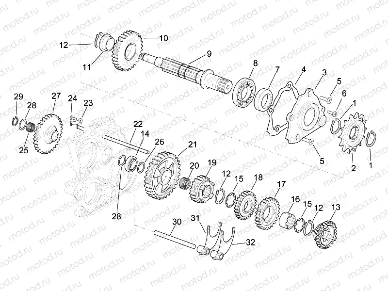 Driven shaft