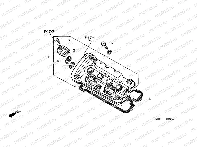 E-1-1 VALVE COVER (CB600F3 / 4/5/6)
