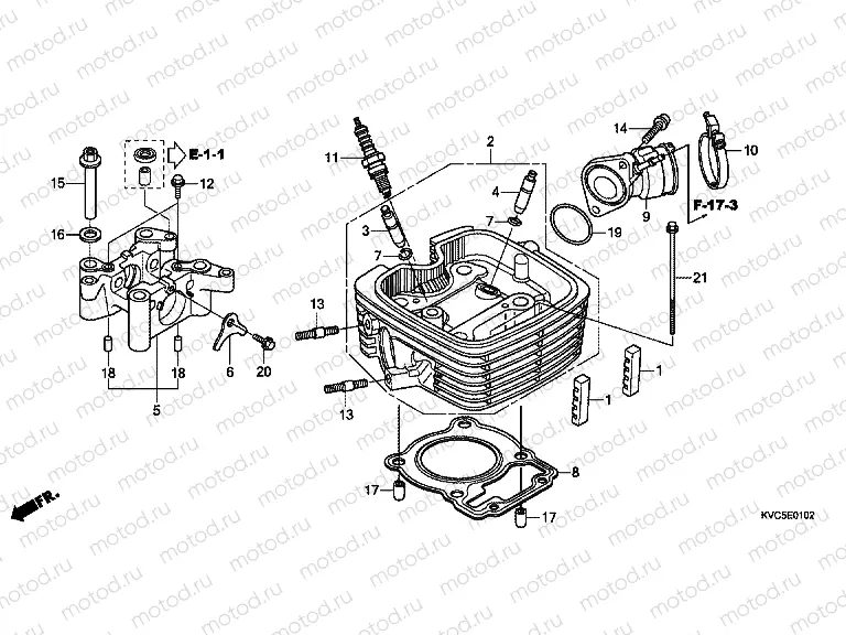 E-1-2 CYLINDER HEAD (GLH125SH)