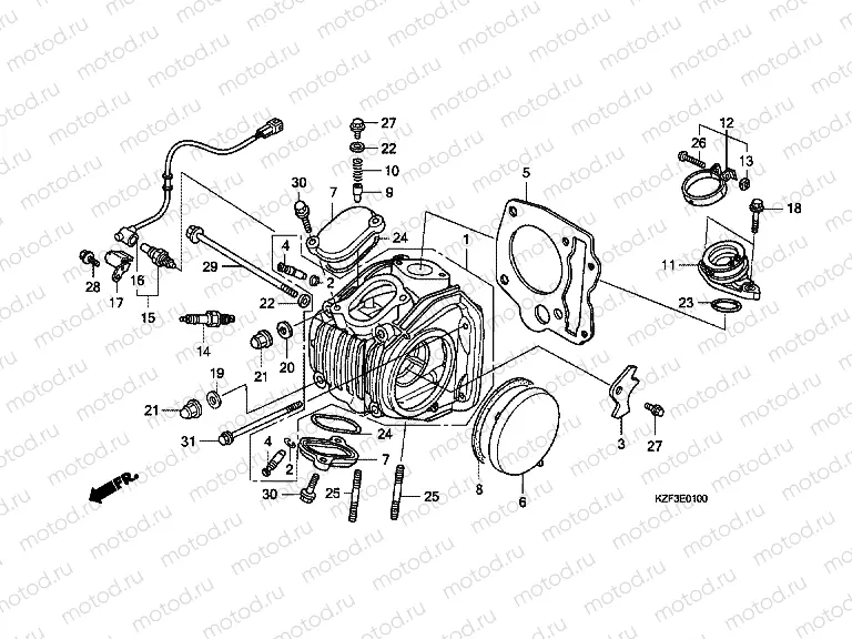 E-1 CYLINDER HEAD