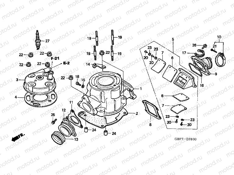 E-1 CYLINDER HEAD (CR85R3.4 / RB3.4)