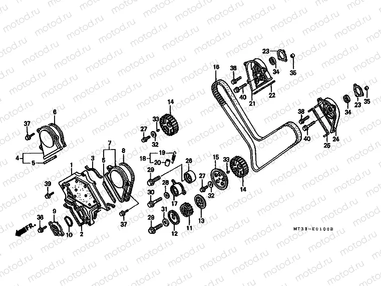 E-1 FRONT COVER / TIMING BELT