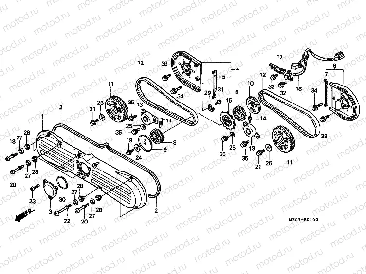 E-1 FRONT COVER / TIMING BELT