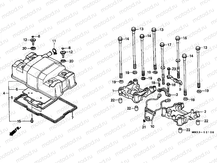 E-1 VALVE COVER / CAMSHAFT HOLDER