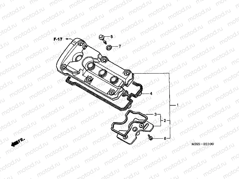 E-1 VALVE COVER (CB600F2 / F22)