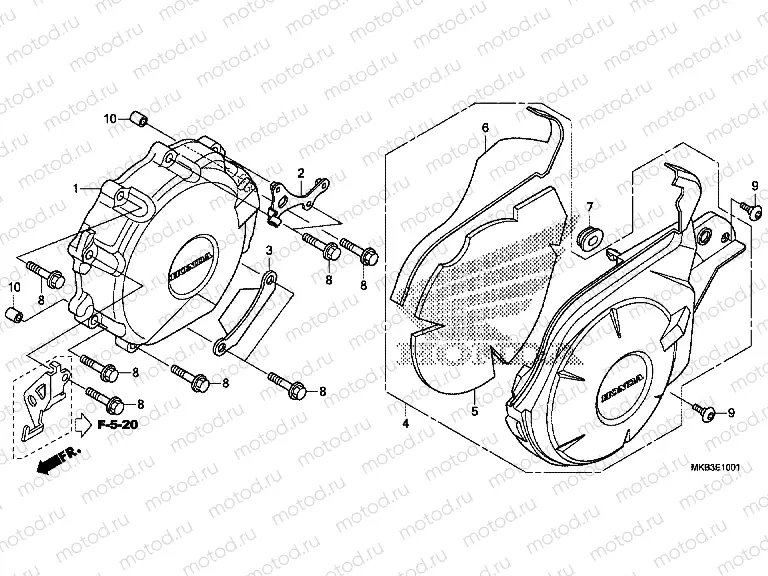 E-10-1 A.C. GENERATOR COVER (CBR1000RR-2MA / RA / SA)