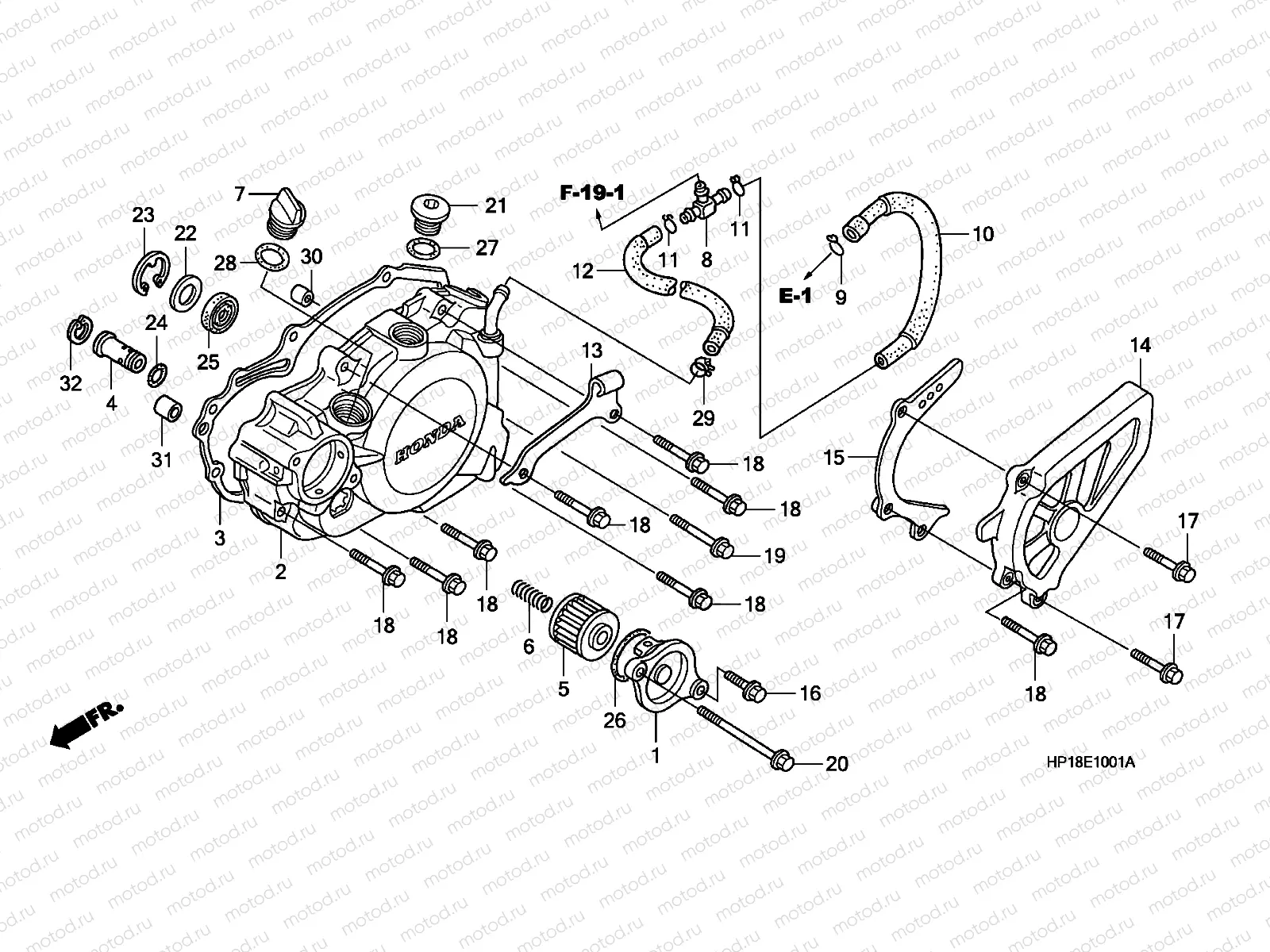 E-10-1 L. CRANKCASE COVER (TRX450R6,7,8 / ER6,7,8)