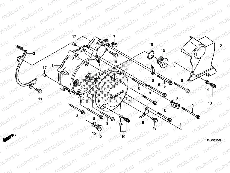 E-10-1 LEFT CRANKSHAFT COVER (VT750S)