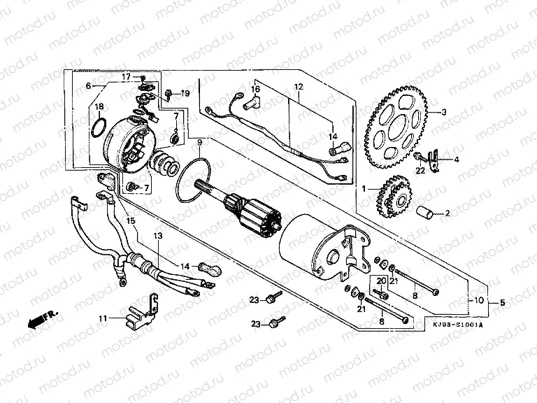 E-10-1 STARTER ENGINE (CH125G / J / L / M / N / P / R)