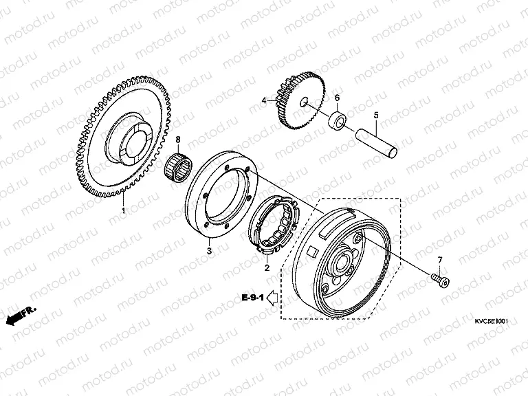 E-10-1 STARTER GEAR (GLH125SH)