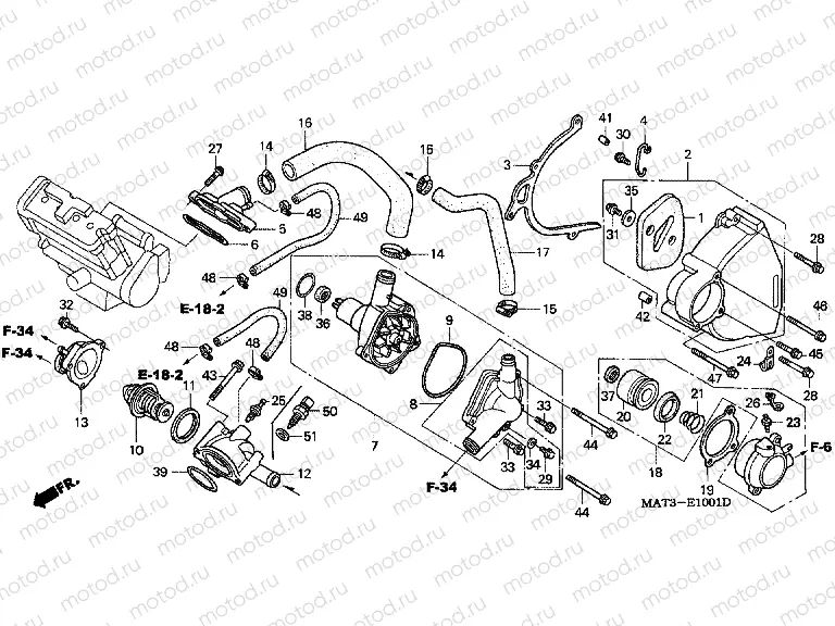 E-10-1 WATER PUMP (W / X / Y / 1/2/3/4)