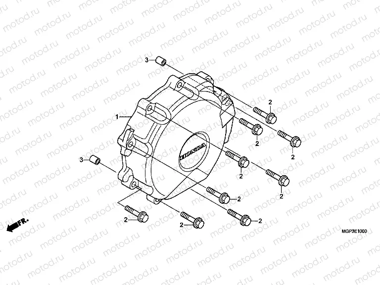 E-10 A.C. GENERATOR COVER (CBR1000RRC / D / E-EXCEPT MA / S)