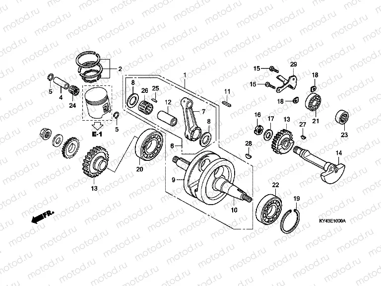 E-10 CRANKSHAFT / PISTON