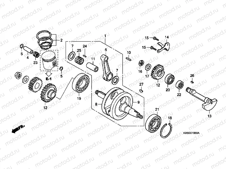 E-10 CRANKSHAFT / PISTON