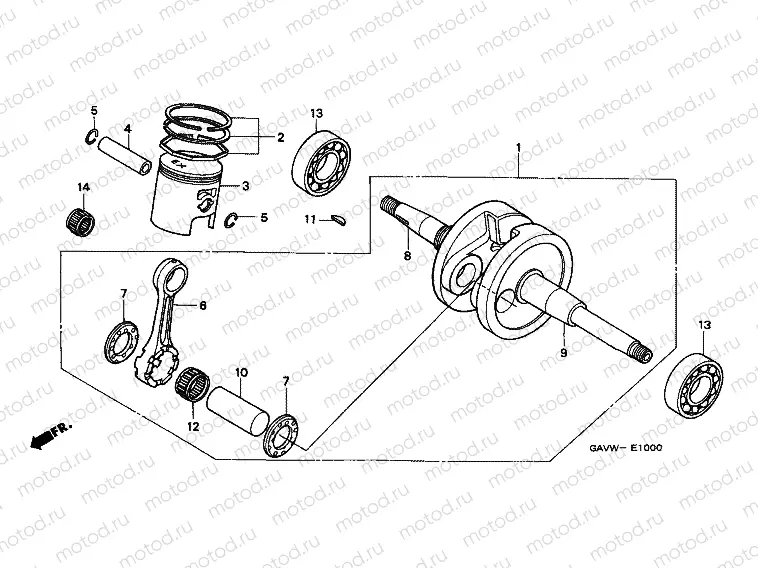 E-10 CRANKSHAFT / PISTON