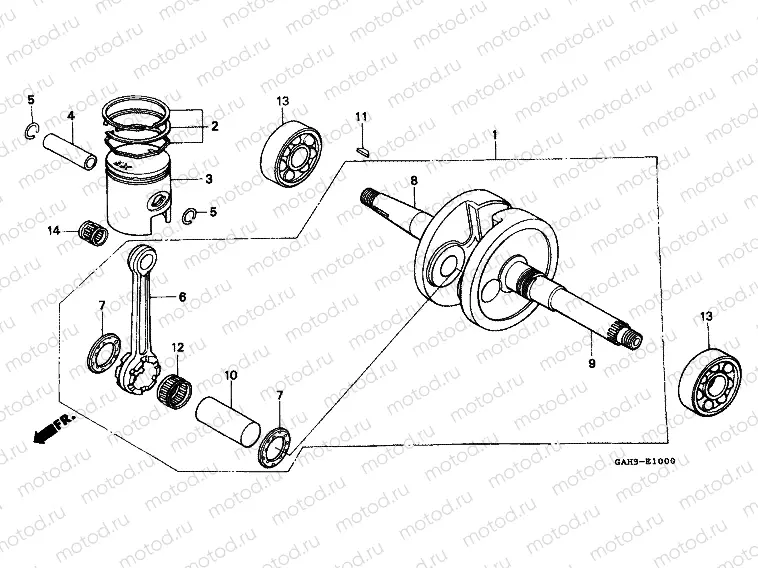 E-10 CRANKSHAFT / PISTON