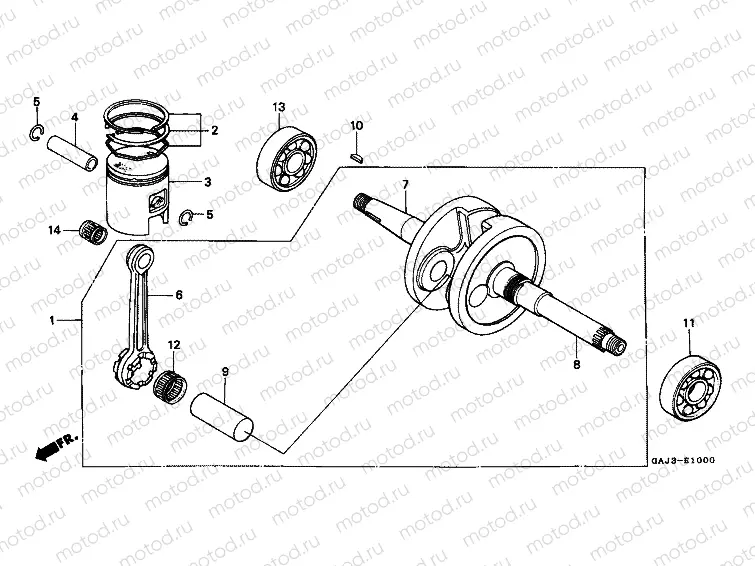E-10 CRANKSHAFT / PISTON