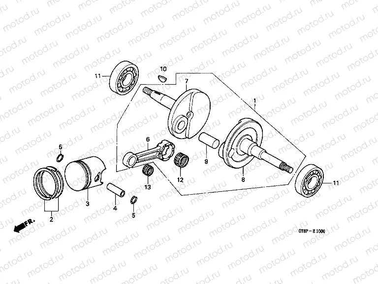 E-10 CRANKSHAFT / PISTON