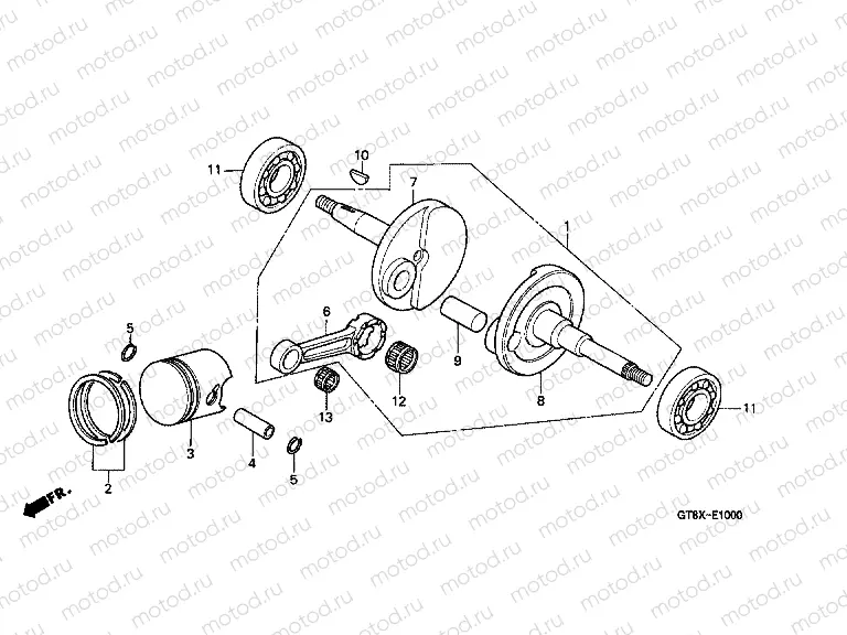 E-10 CRANKSHAFT / PISTON