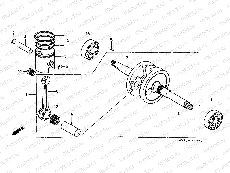 E-10 CRANKSHAFT / PISTON