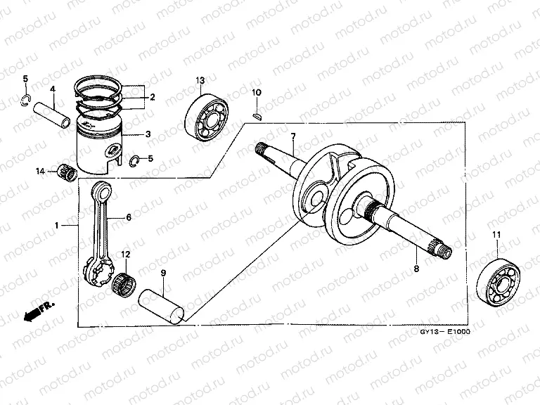 E-10 CRANKSHAFT / PISTON