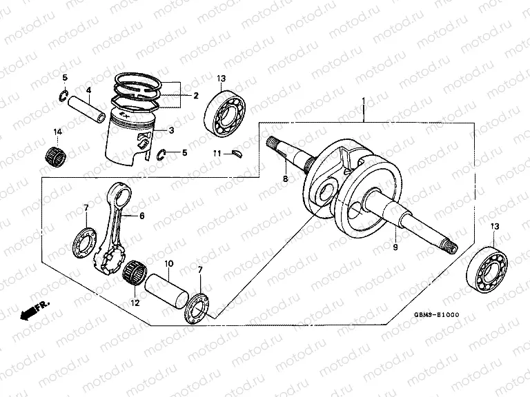 E-10 CRANKSHAFT / PISTON