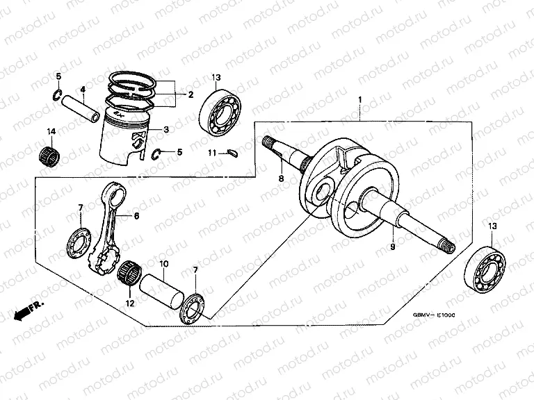 E-10 CRANKSHAFT / PISTON
