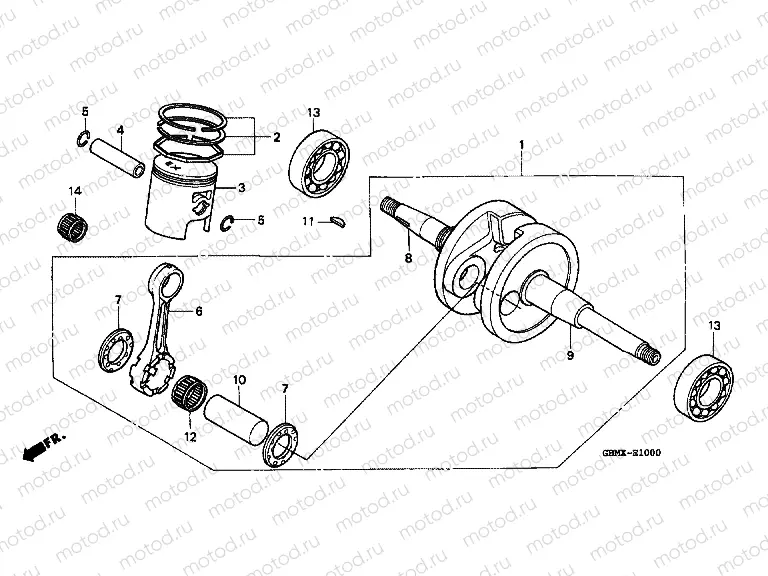 E-10 CRANKSHAFT / PISTON