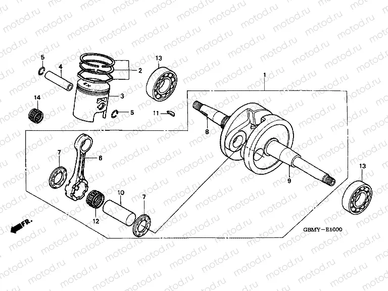 E-10 CRANKSHAFT / PISTON