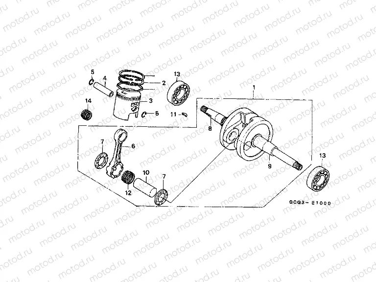 E-10 CRANKSHAFT / PISTON