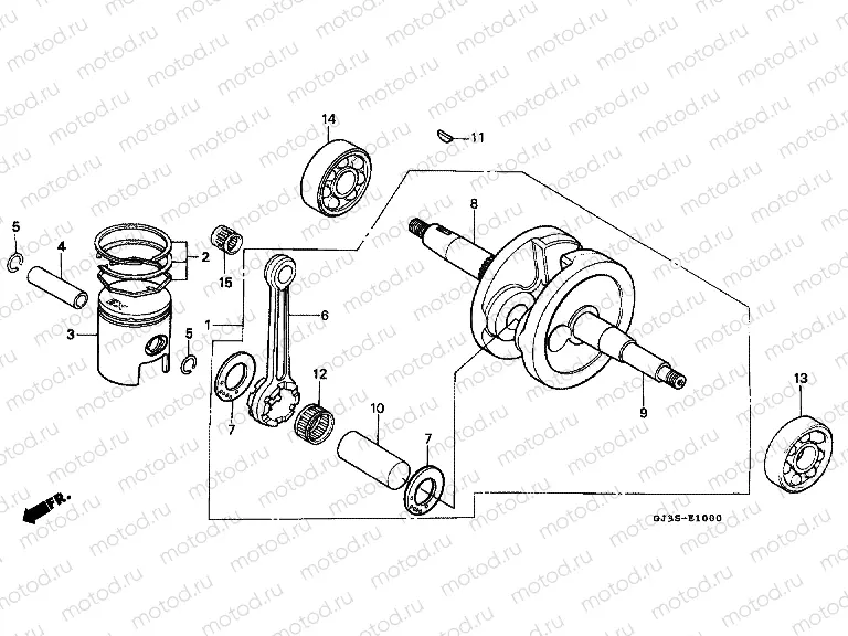 E-10 CRANKSHAFT / PISTON