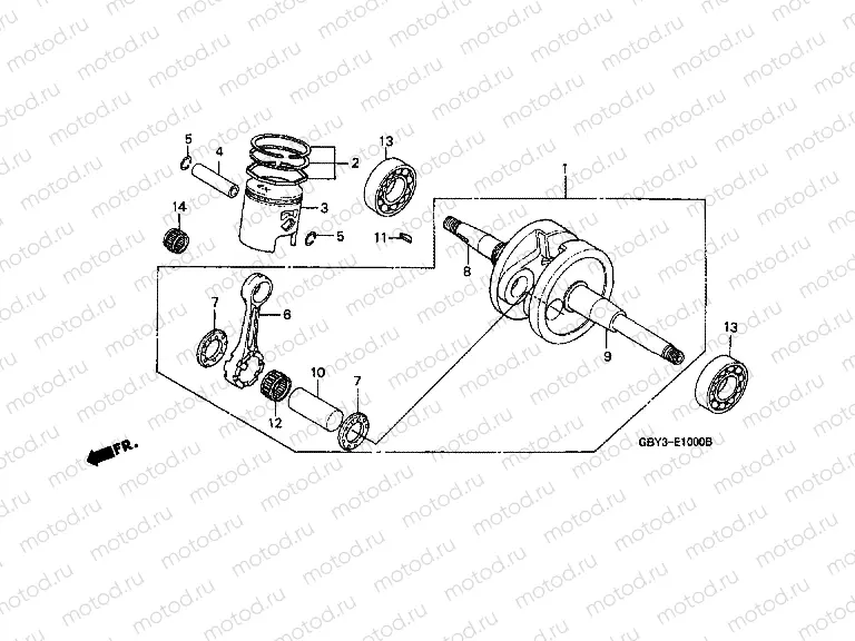 E-10 CRANKSHAFT / PISTON
