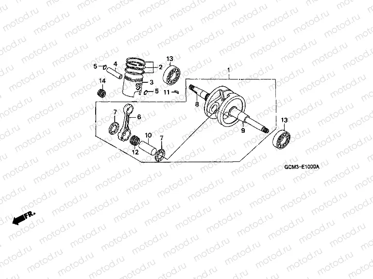 E-10 CRANKSHAFT / PISTON