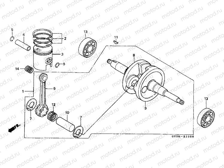 E-10 CRANKSHAFT / PISTON