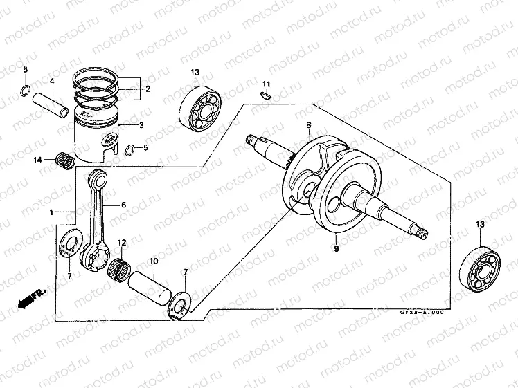 E-10 CRANKSHAFT / PISTON
