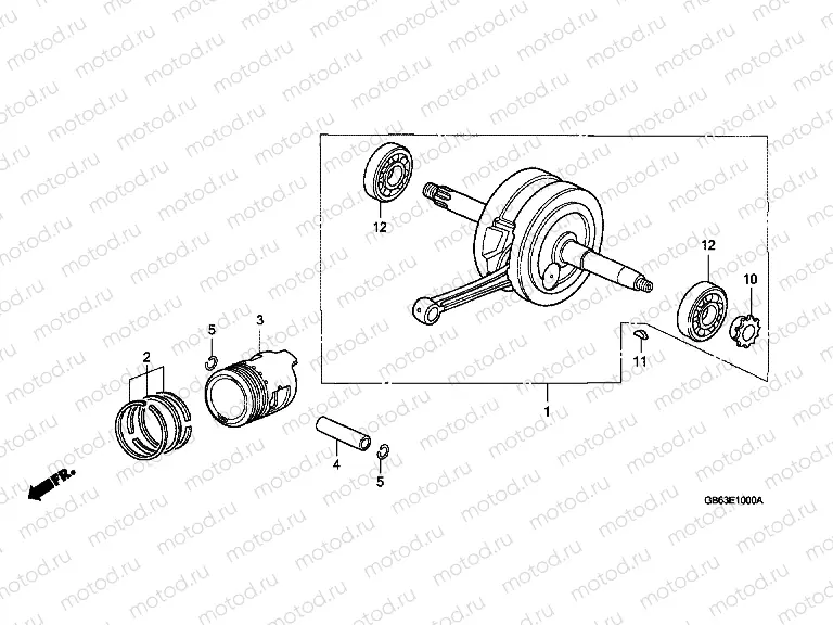 E-10 CRANKSHAFT / PISTON