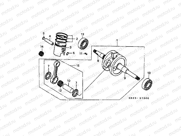 E-10 CRANKSHAFT / PISTON