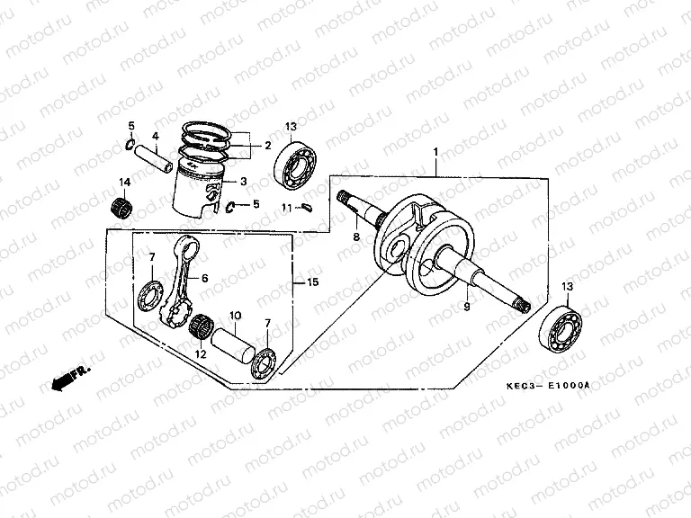 E-10 CRANKSHAFT / PISTON