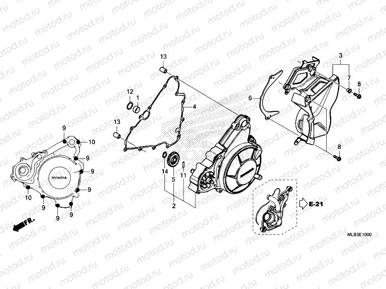 E-10 GENERATOR COVER/LEFT REAR COVER