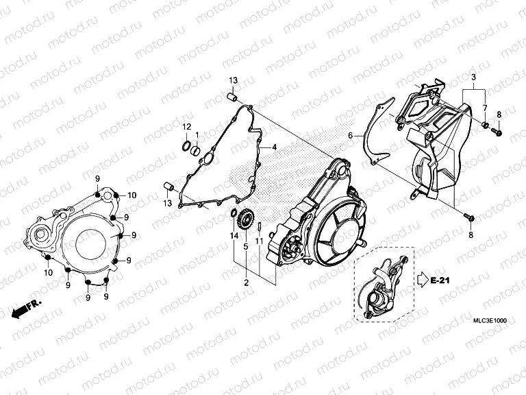 E-10 GENERATOR COVER/LEFT REAR COVER