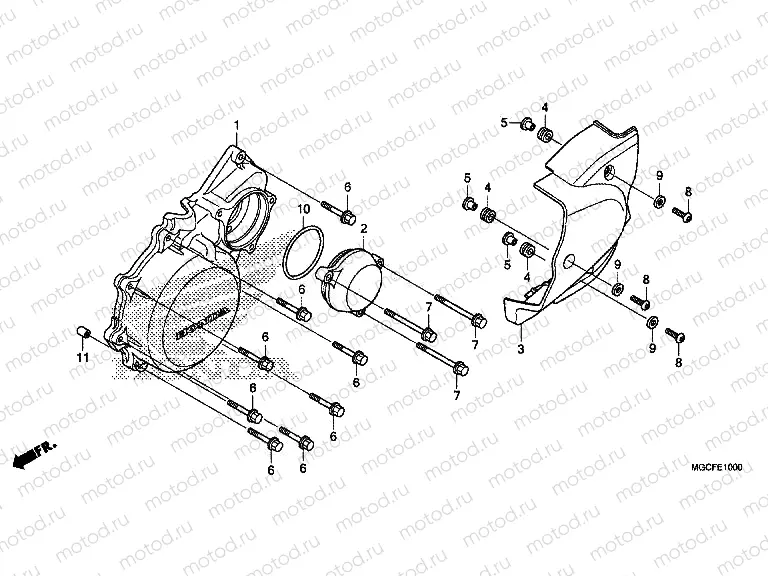 E-10 LEFT CRANKCASE COVER