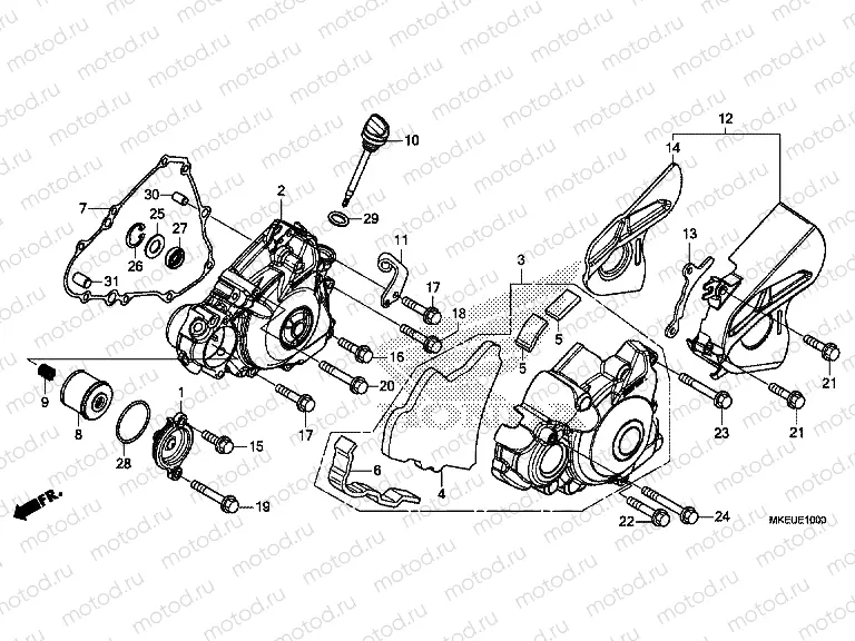 E-10 LEFT CRANKCASE COVER