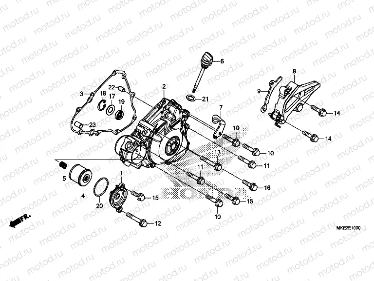 E-10 LEFT CRANKCASE COVER
